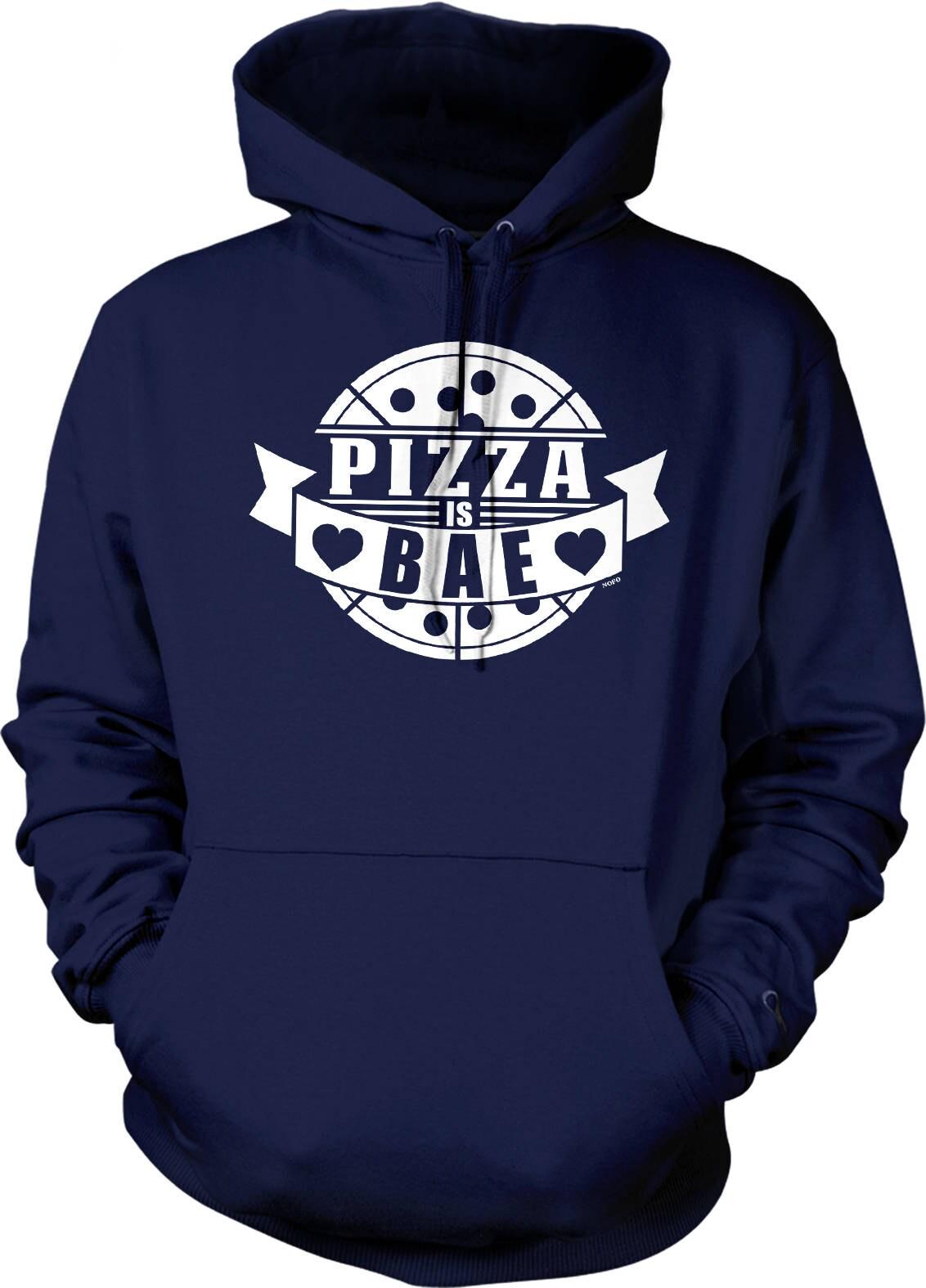 Pizza Hoodie - Funny Graphic Sweatshirt With Double Ply Hood & Matching Draw Cord