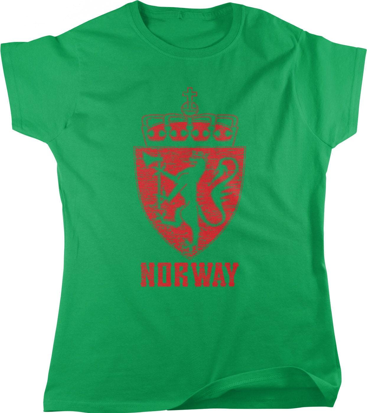 Norway Coat Of Arms Shirt - Women's Graphic Tee With Golden Lion Design