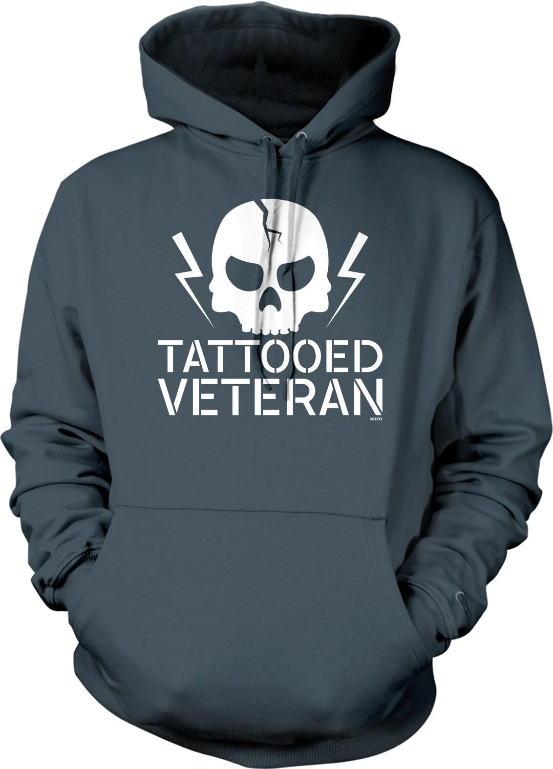 Support Our Troops Hoodie – Tattooed Veteran Sweatshirt With Red White Blue Design