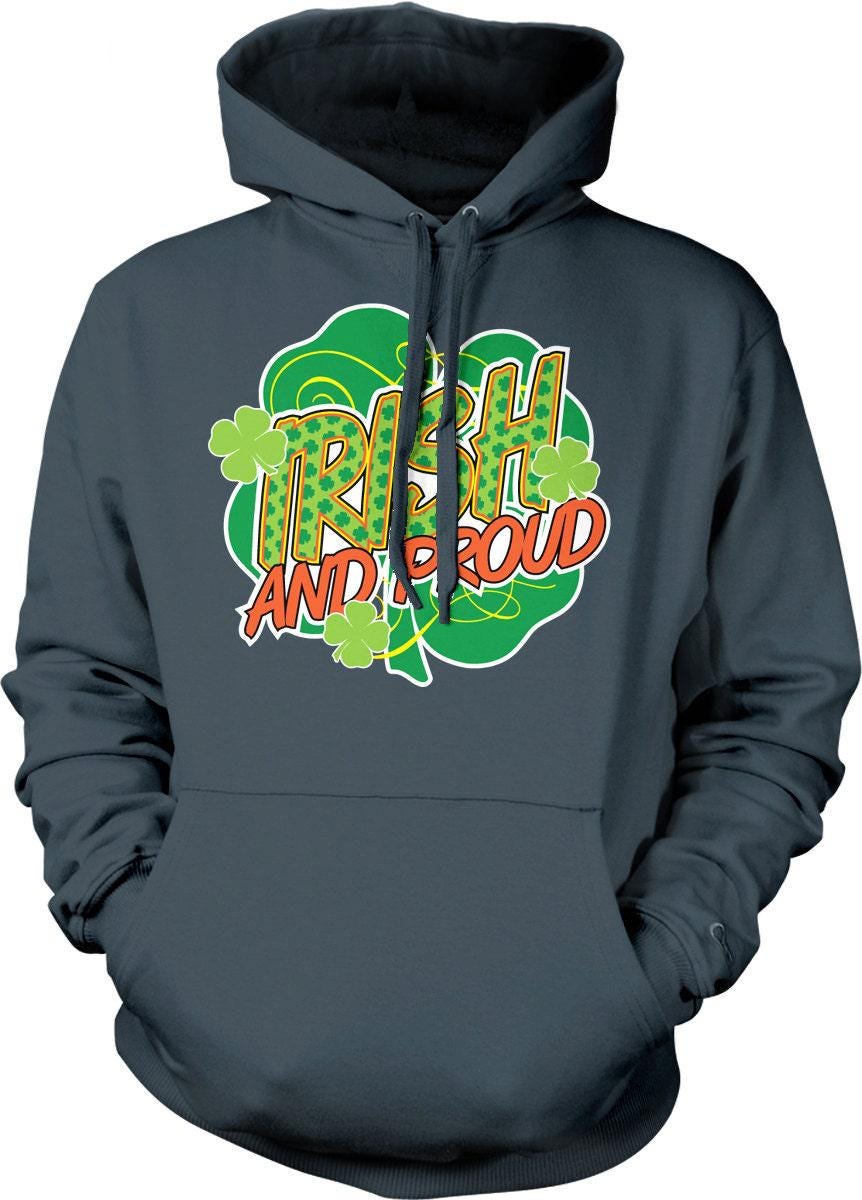Irish Pride Sweatshirt - Four Leaf Clover Hooded Sweatshirt With Pouch Pocket
