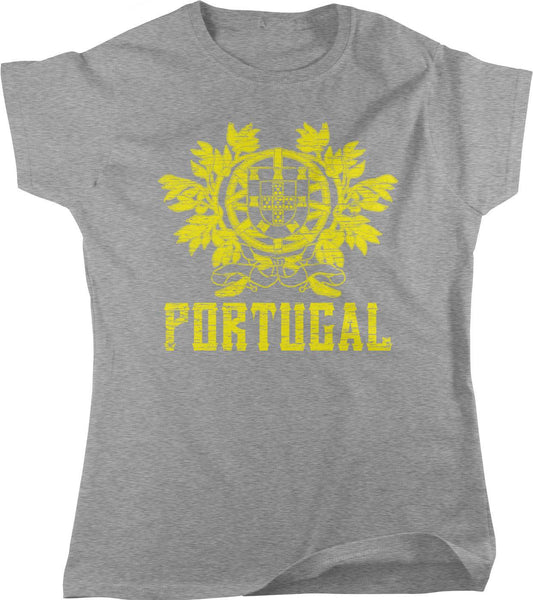 Portuguese Women's T-Shirt – Portugal Coat of Arms Cotton Tee With Henry of Burgundy Emblem