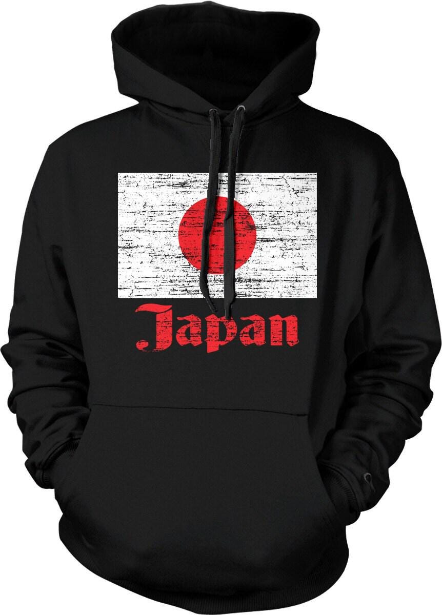 Japanese Flag Hoodie – Red Dot Sweatshirt With Pouch Pocket & Double Ply Hood