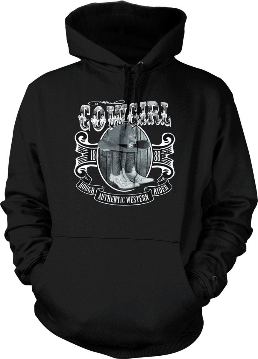 Western Hooded Sweatshirt - Authentic Cowgirl Hoodie With Lasso Rope Design