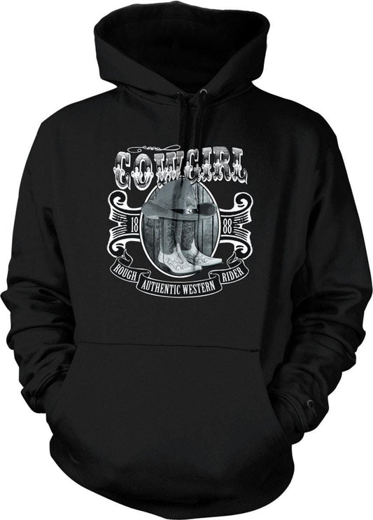 Western Hooded Sweatshirt - Authentic Cowgirl Hoodie With Lasso Rope Design
