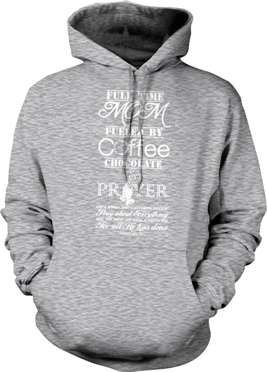 Mom Coffee Hoodie – Full Time Mom Sweatshirt With Double Ply Hood & Set In Sleeves