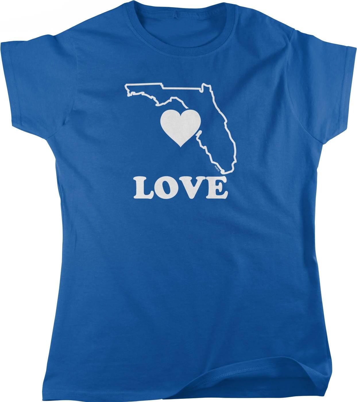 Florida Love T-Shirt - Women's Cotton Tee | Soft Cotton Shirt, Sunshine State Apparel