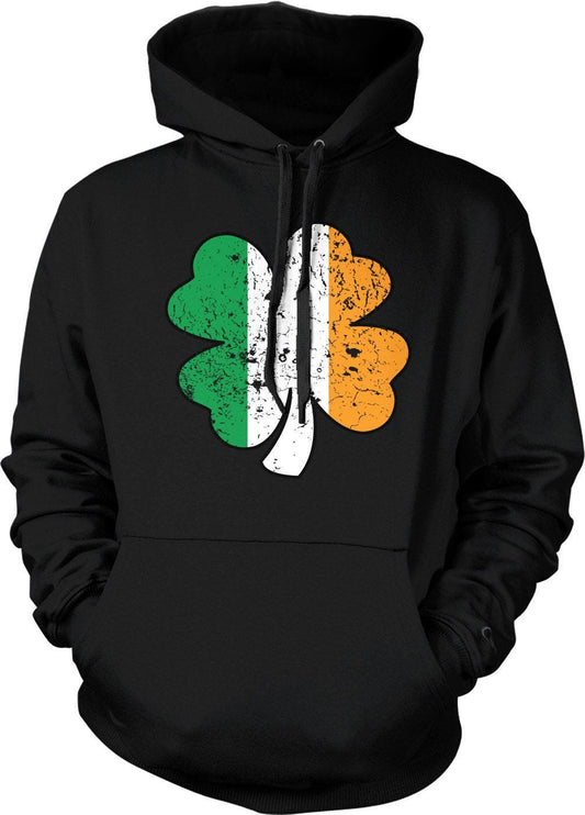 Irish Shamrock Hoodie - Four Leaf Clover Lucky Unisex Green Sweatshirt