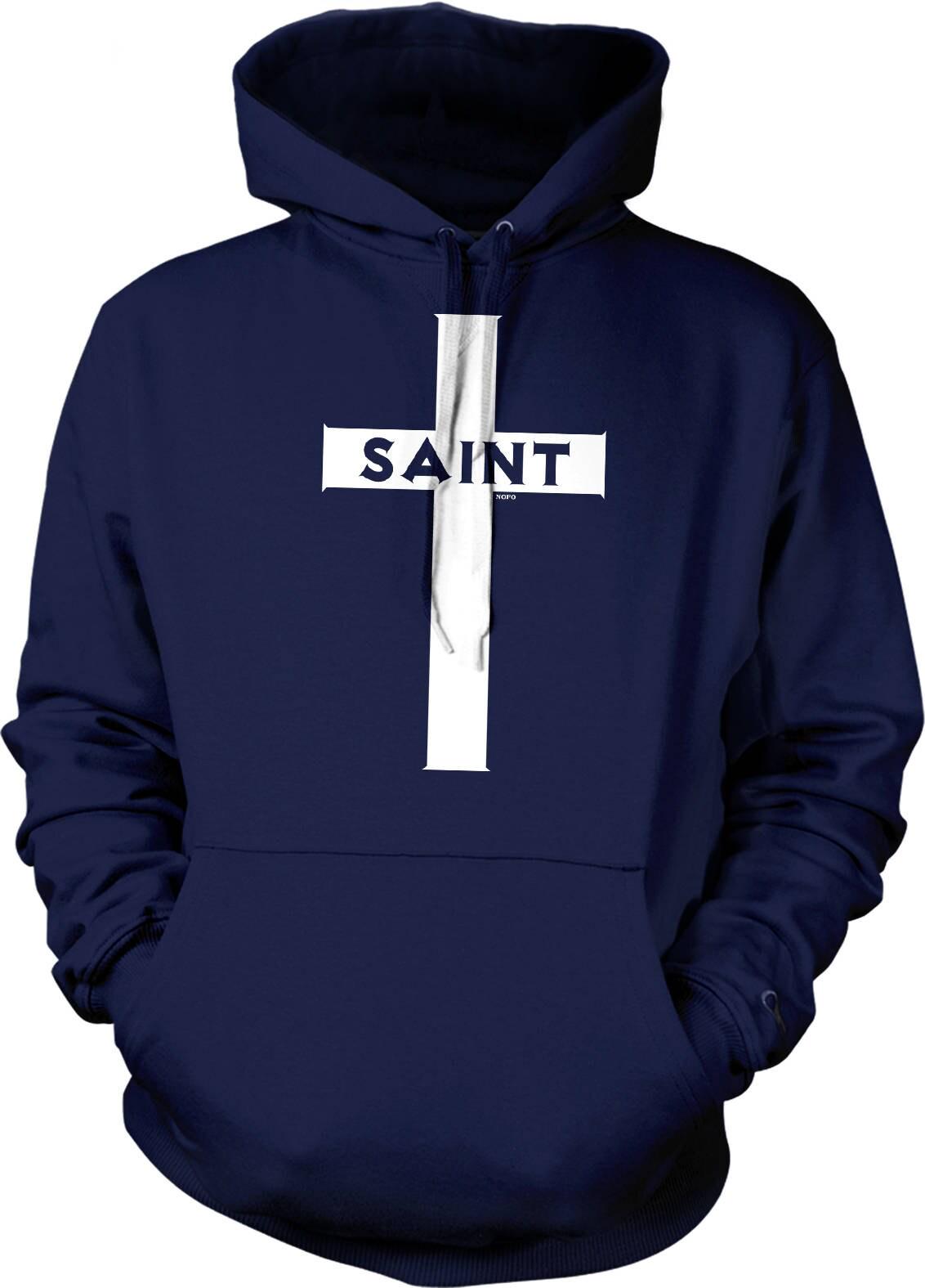 Christian Cross Hoodie - Black Pullover Sweatshirt With Front Pocket & Double Ply Hood