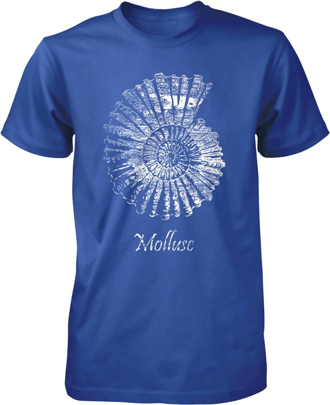 Men's Shimmery T-Shirt - Mollusc Print Tee | Pre-Shrunk Cotton Casual Shirt