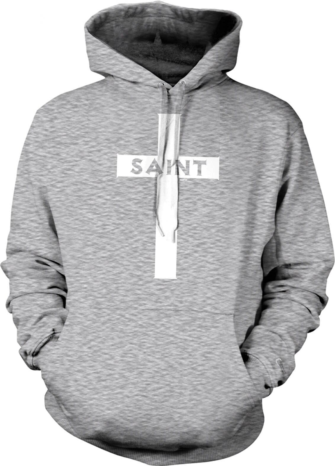 Christian Cross Hoodie - Black Pullover Sweatshirt With Front Pocket & Double Ply Hood