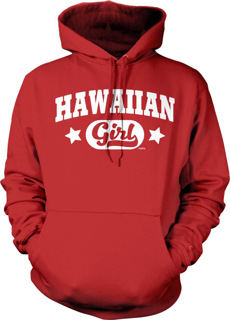 Hawaiian Girl Hoodie – Soft Cotton Blend, Aloha Inspired Pouch Pocket Hoodie