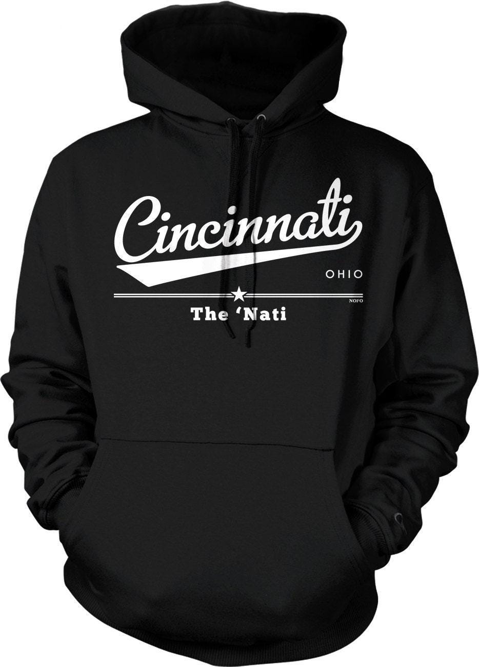 The Nati Hoodie – Cincinnati Ohio Sweatshirt With Double Needle Seam & Pouch Pocket