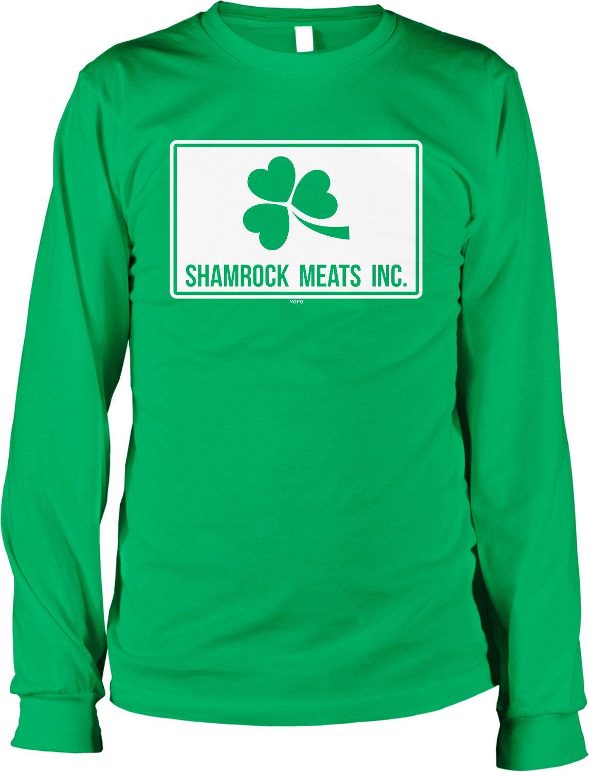 Men's Long Sleeve Shirt -Shamrock Meats Inc Shirt With Taped Neck & Seamless Rib Collar