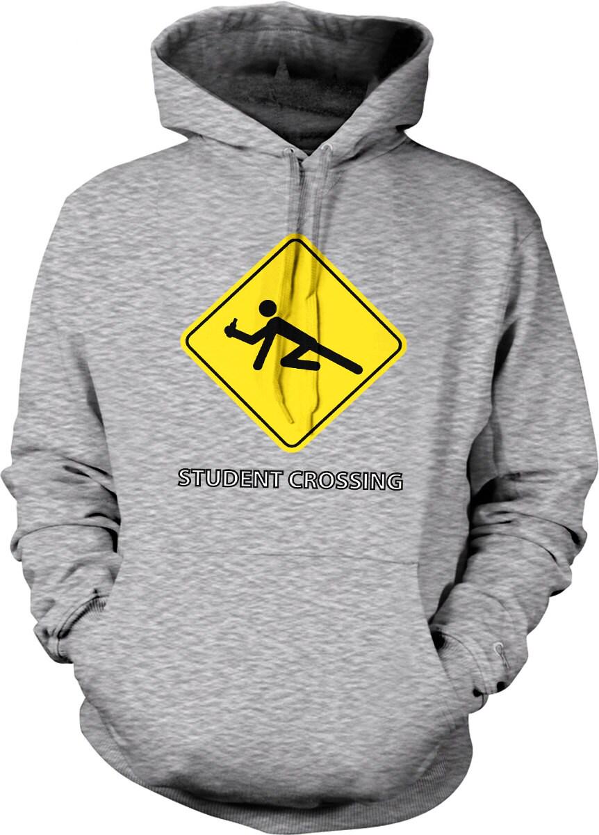 Drunk Hooded Sweatshirt - Student Crossing Pouch Pocket College Party Hoodie