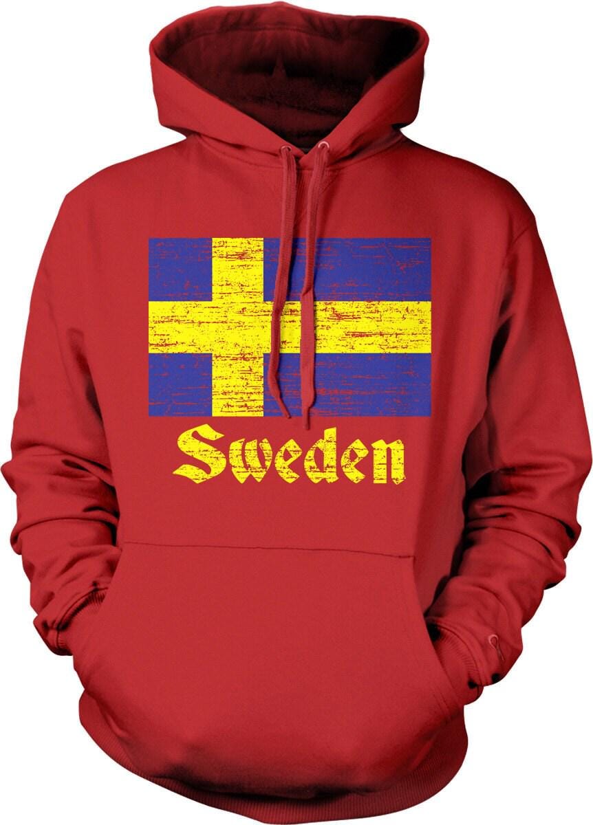 Swedish Flag Hoodie - Blue and Yellow Hoodie With Pouch Pocket & Matching Draw Cord