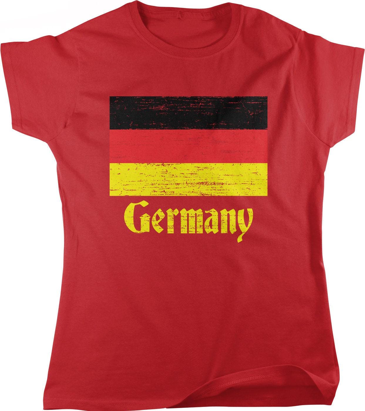 Women's German Flag T-Shirt - Casual Cotton Tee | Full Cut Fit Shirt