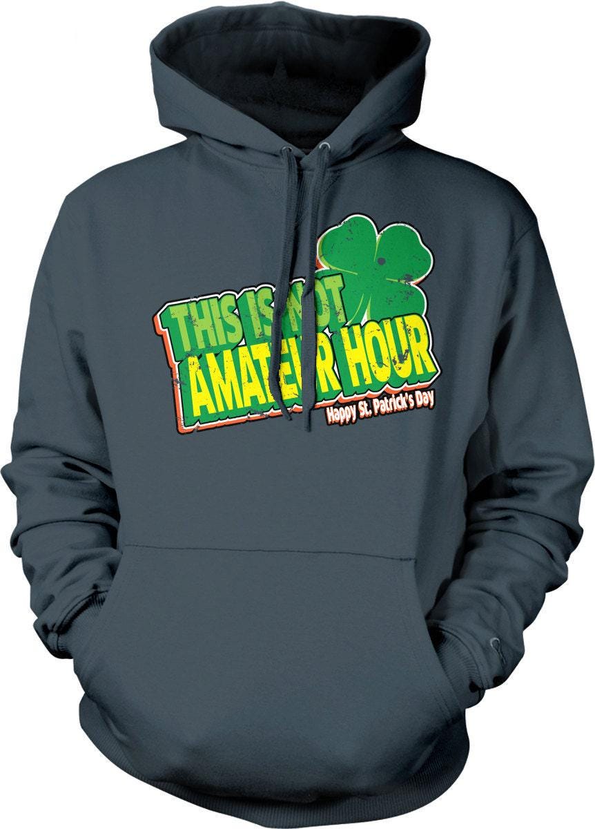 Beer Drinking Hoodie - St Patricks Hoodie With Lucky Clover Design Unisex Cotton