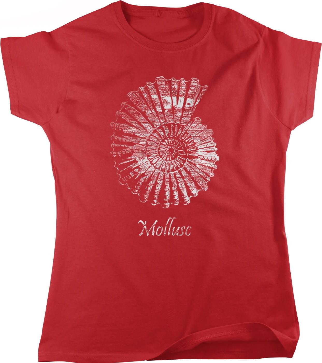 Mollusc Print T-Shirt – Women's Casual Tee With Shimmery Finish & Pre Shrunk Cotton