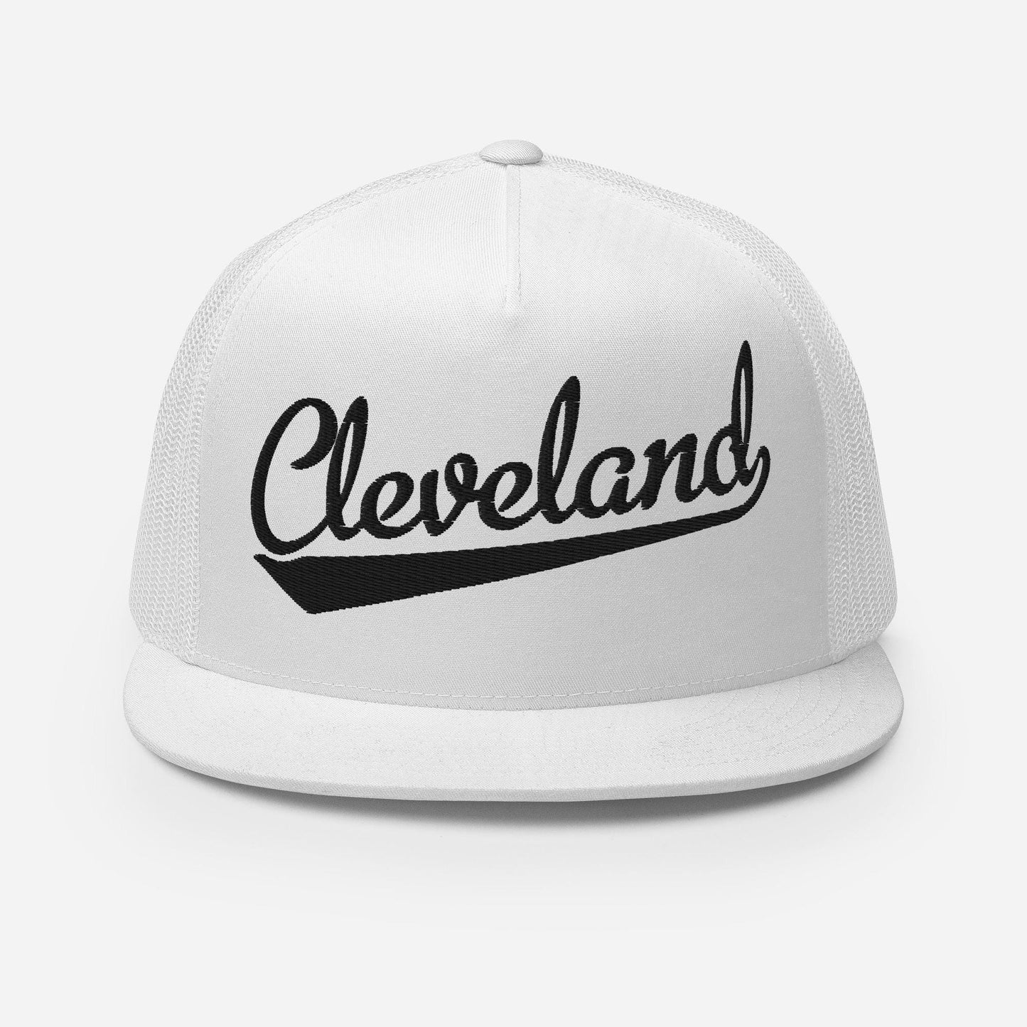 Cleveland Snapback Hat - Adjustable Flat Bill Five Panel Trucker Cap