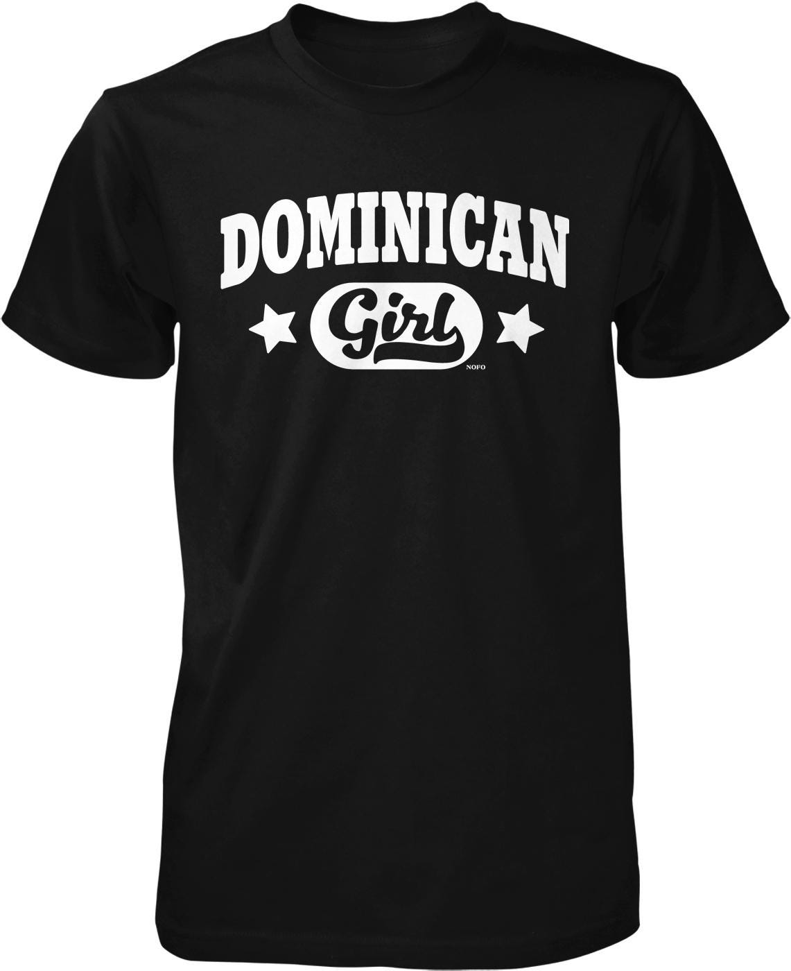 A black t-shirt with white text and graphics printed on it.