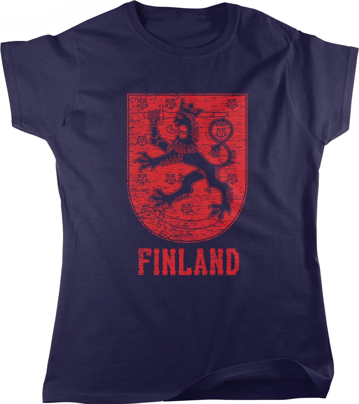 Nordic Lion T-Shirt – Finnish Lion Crest Women’s Cotton Tee | Pre-Shrunk Comfort
