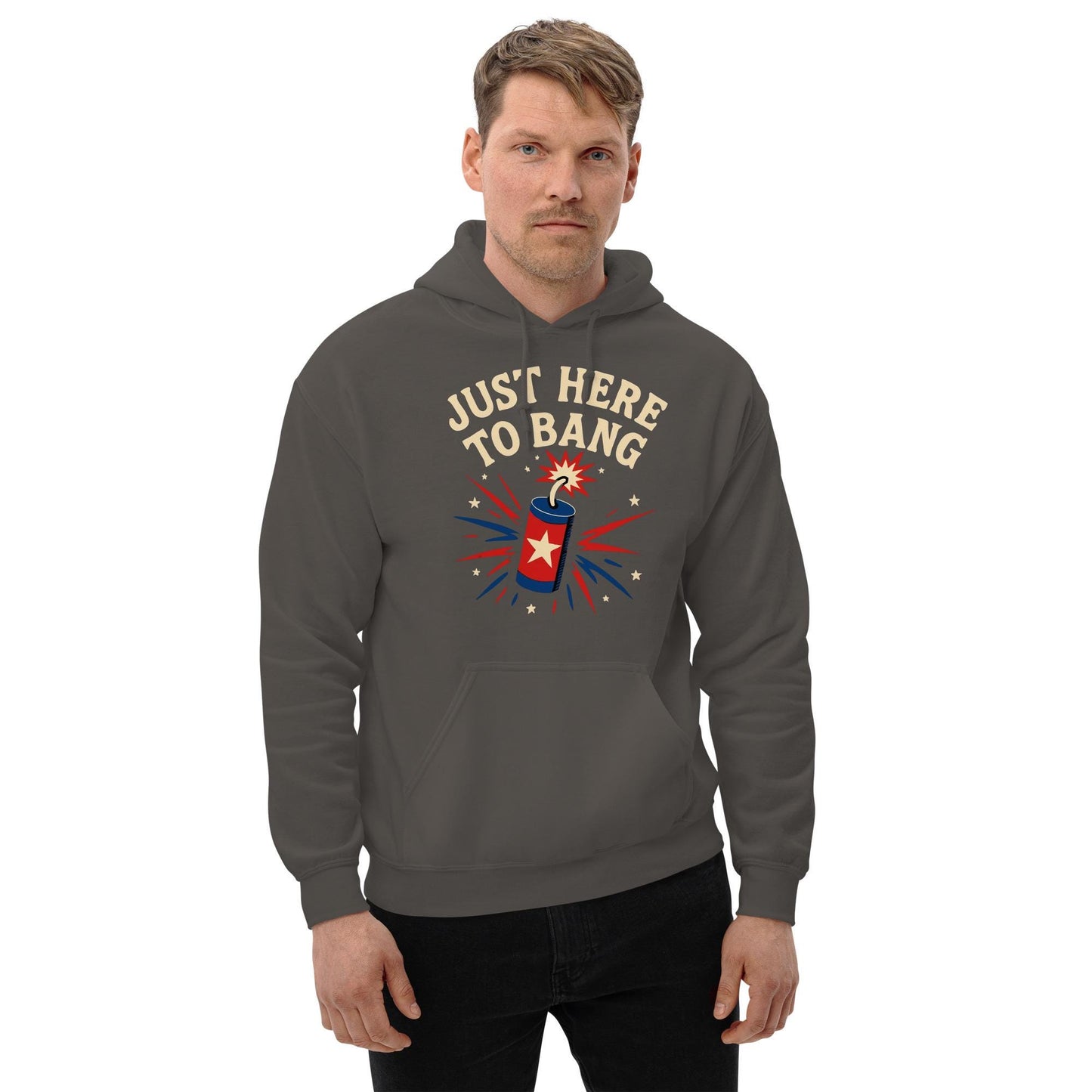 jut here to bang july 4th bbq gear Unisex Hoodie
