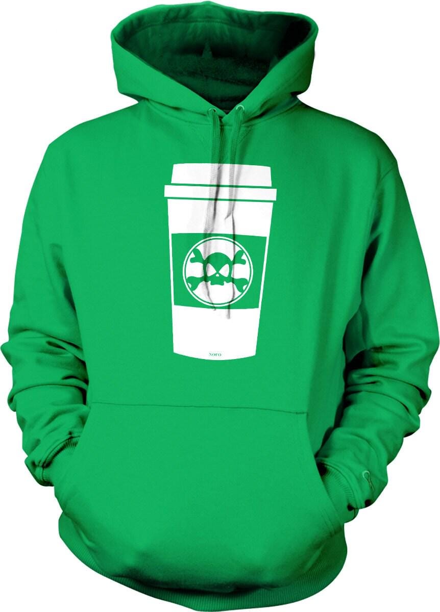 Skull Coffee Hoodie - Cozy Fall Sweatshirt with Pouch Pocket & Double Ply Hooded Design