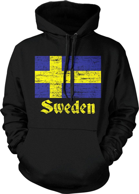 Swedish Flag Hoodie - Blue and Yellow Hoodie With Pouch Pocket & Matching Draw Cord