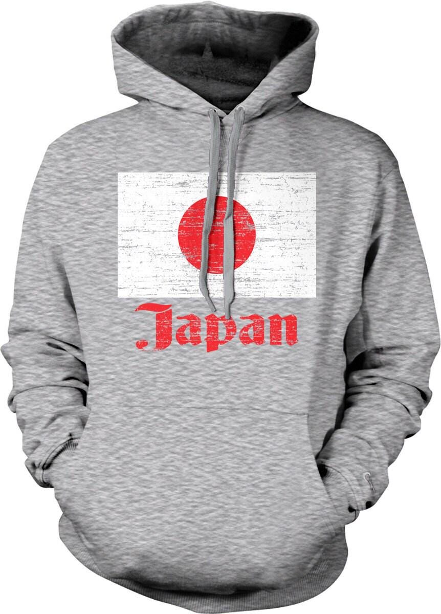 Japanese Flag Hoodie – Red Dot Sweatshirt With Pouch Pocket & Double Ply Hood
