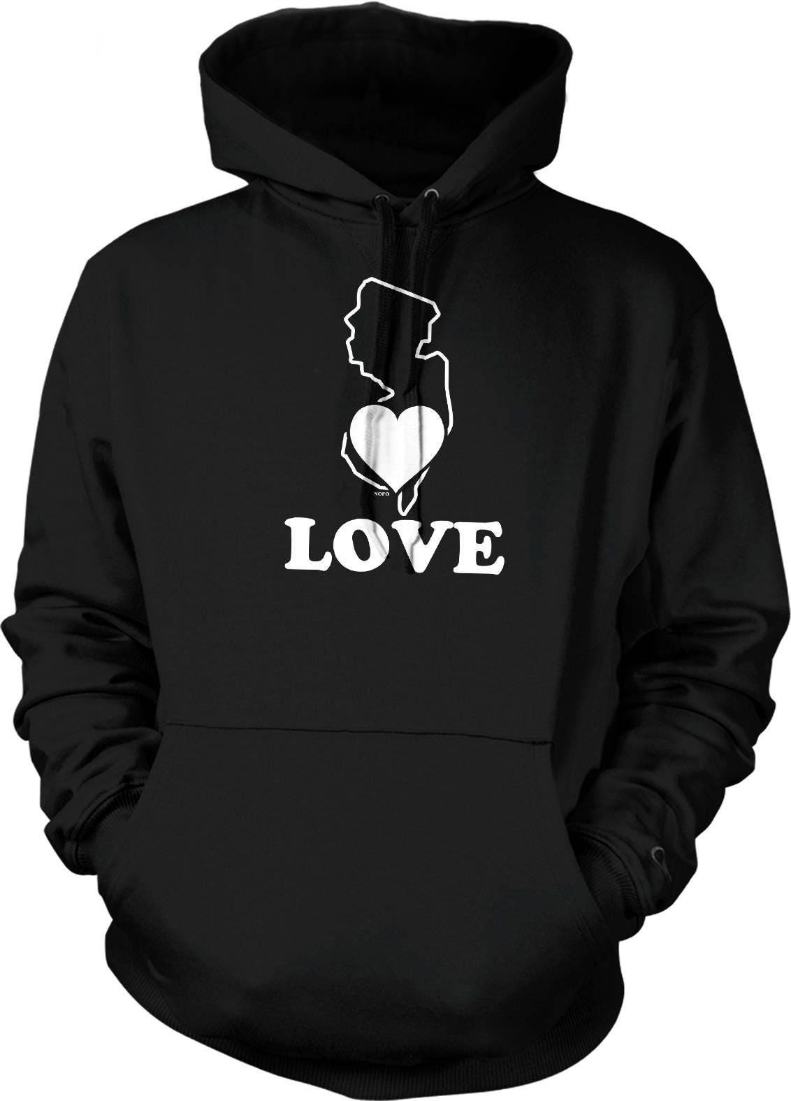 Love New Jersey Sweatshirt - Cozy Hooded Sweatshirt With Double Ply Hood & Pouch Pocket