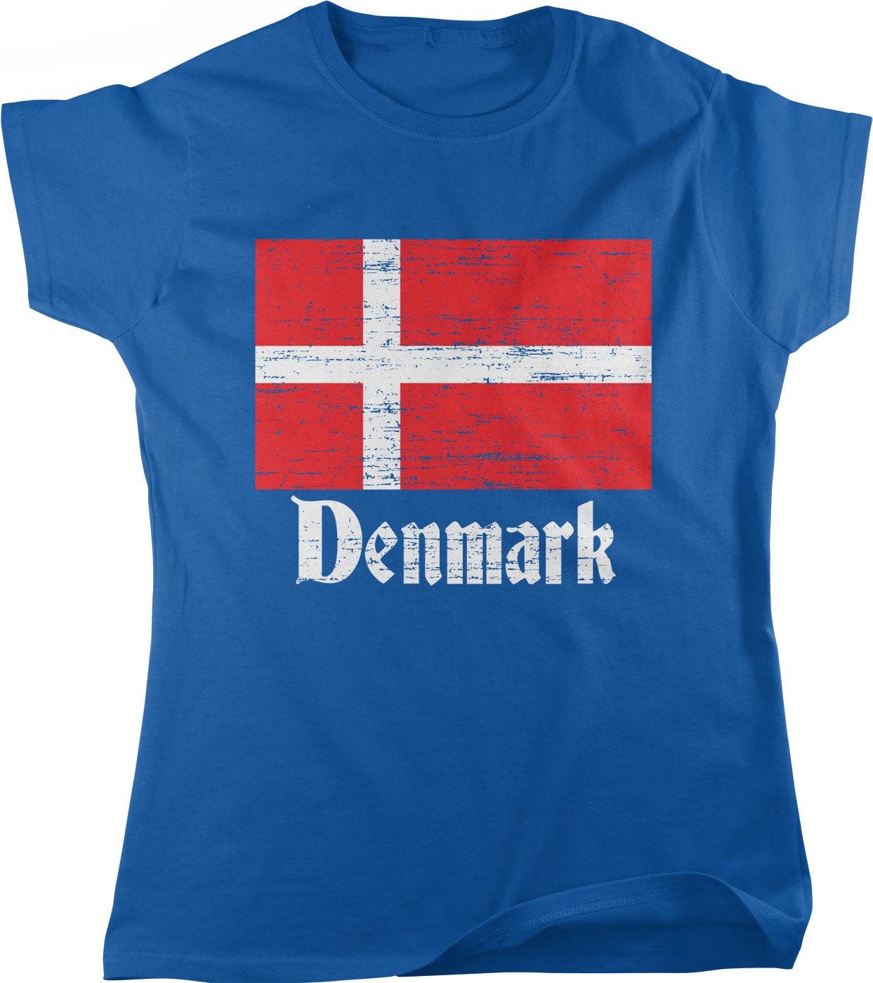Denmark Flag T-Shirt – Women's Cotton Tee | Scandinavian Pride Shirt, Soft Comfort
