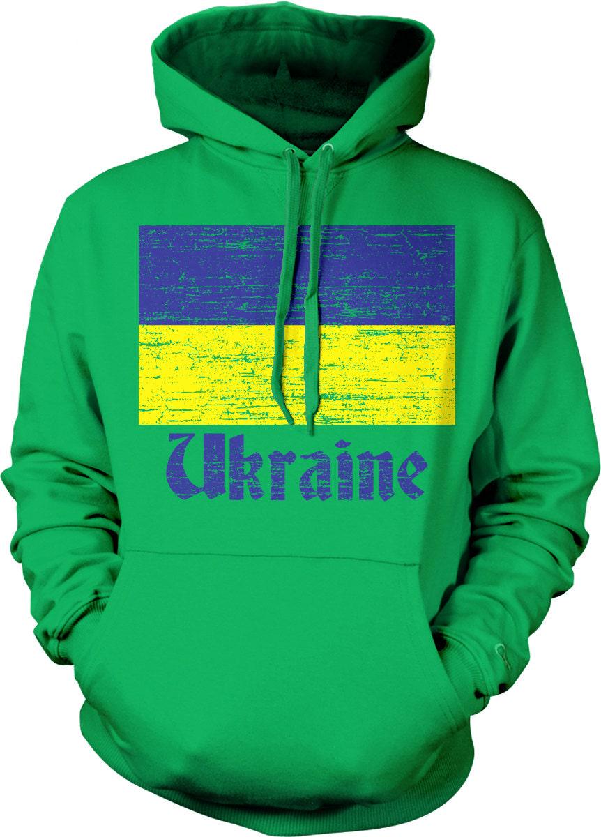 Ukraine Flag Hoodie – Yellow Blue Sweatshirt With Pouch Pocket & Durable Seams
