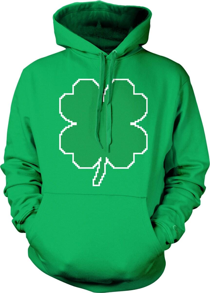 Four Leaf Clover Hoodie - Cozy St Patricks Day Hoodie With Pouch Pocket