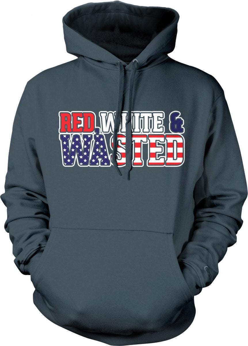American Pride Hoodie - Red White Blue USA Flag Sweatshirt | Pouch Pocket