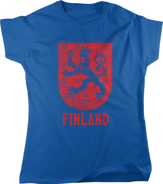 Nordic Lion T-Shirt – Finnish Lion Crest Women’s Cotton Tee | Pre-Shrunk Comfort