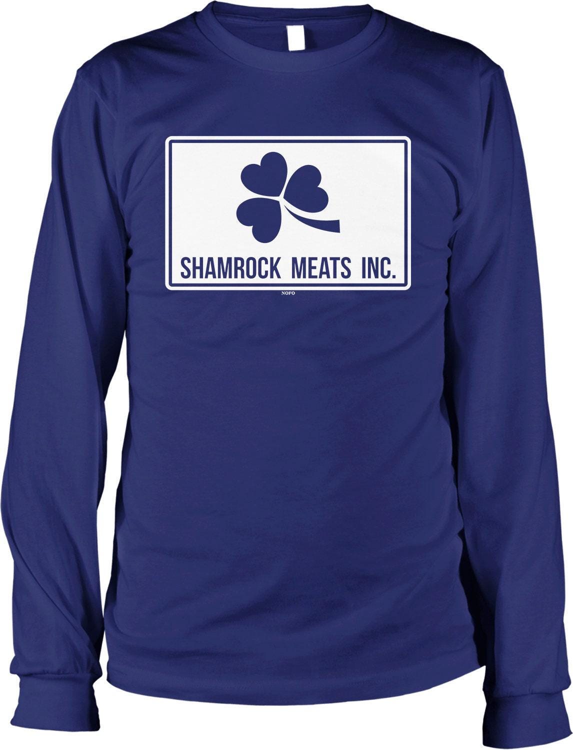 Men's Long Sleeve Shirt -Shamrock Meats Inc Shirt With Taped Neck & Seamless Rib Collar