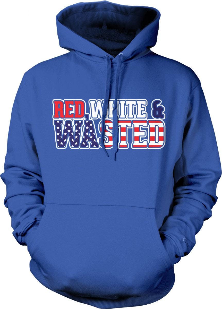 American Pride Hoodie - Red White Blue USA Flag Sweatshirt | Pouch Pocket