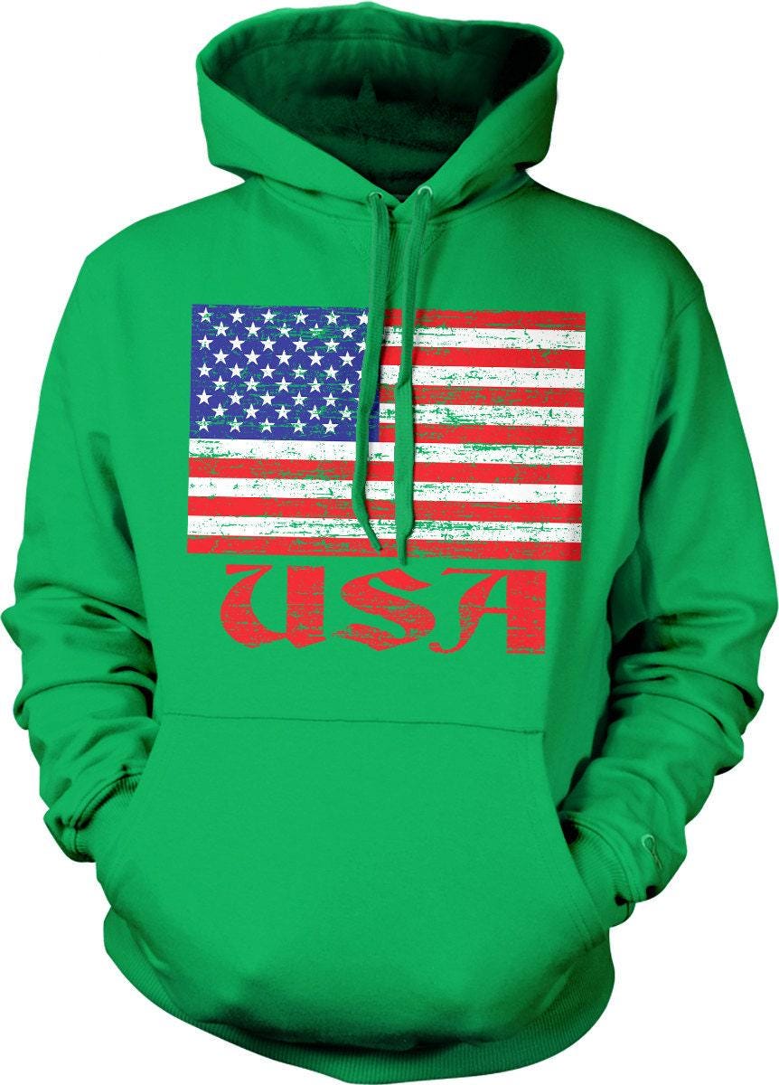 USA Flag Hoodie - Patriotic Sweatshirt | Soft Cotton Blend Hoodie for Fans