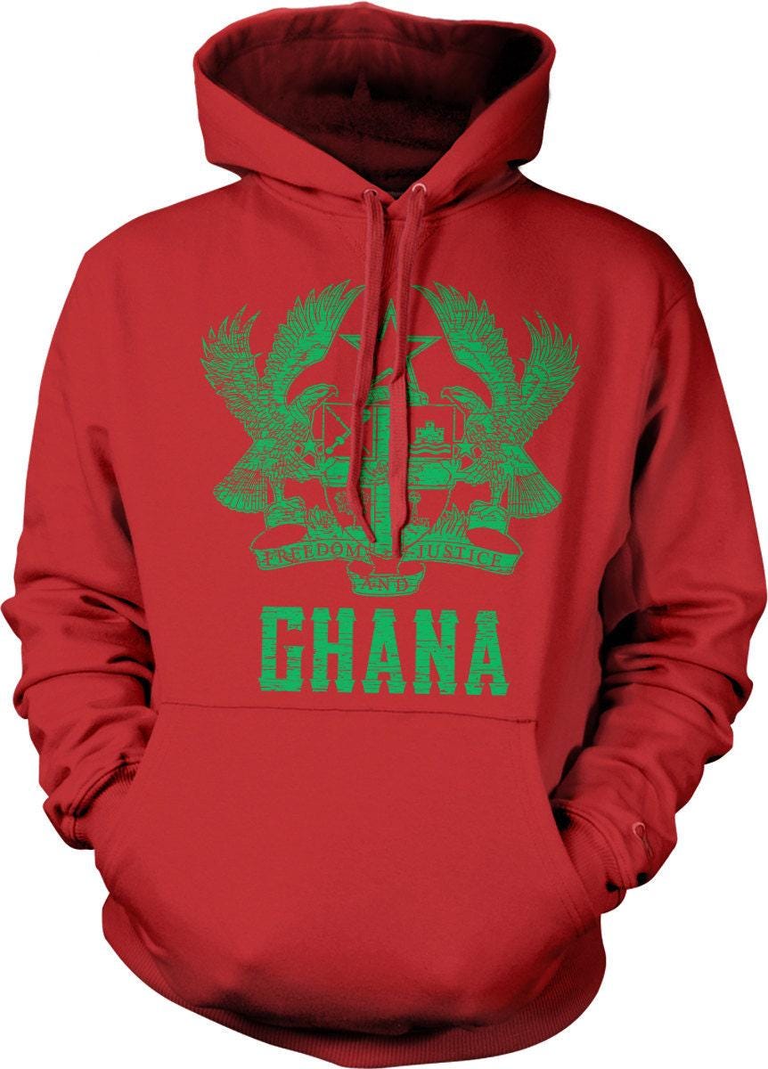 Ghana Hooded Sweatshirt – Coat Of Arms Hoodie With Black Star Design