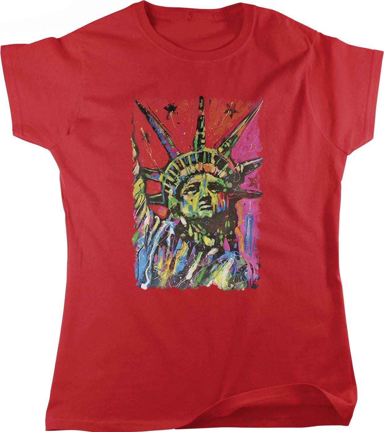 Women's Statue of Liberty Shirt - American Symbol Tee | Pre Shrunk Cotton, Full Cut Top