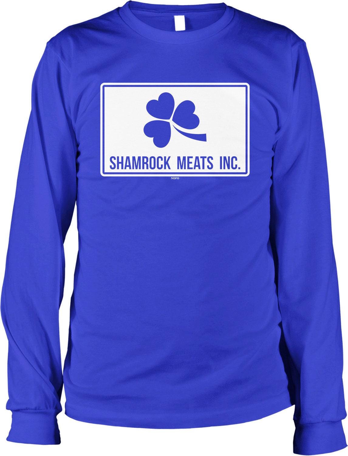 Men's Long Sleeve Shirt -Shamrock Meats Inc Shirt With Taped Neck & Seamless Rib Collar