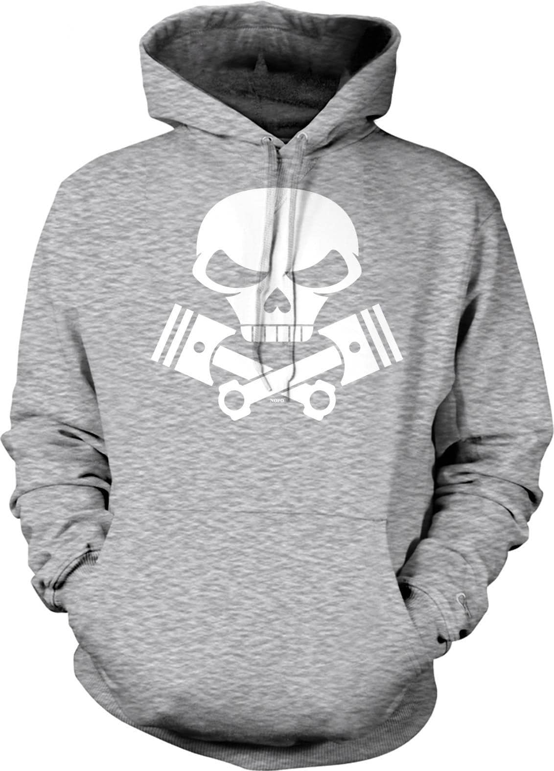 Motorcycle Engine Hoodie - Skull and Pistons Sweatshirt With Durable Cotton Blend