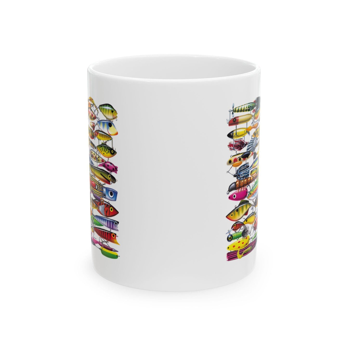 Fishing Lures Mug - Vibrant Ceramic Coffee Cup for Outdoor Lovers | Dishwasher Safe