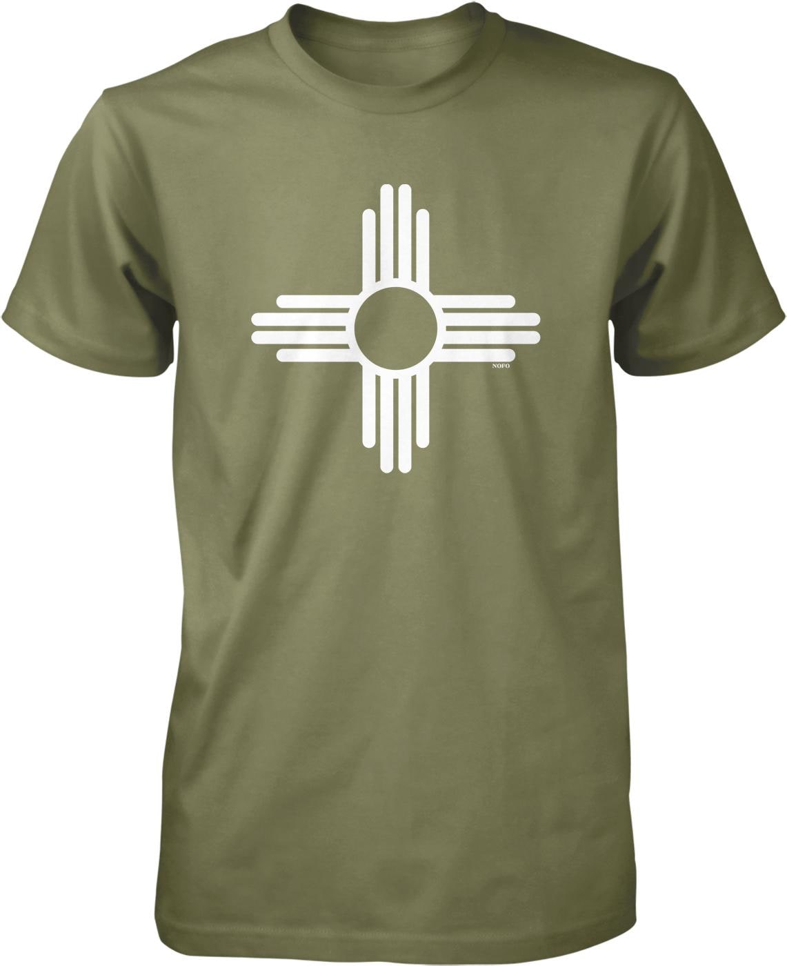 A green t-shirt with a white graphic design on it.