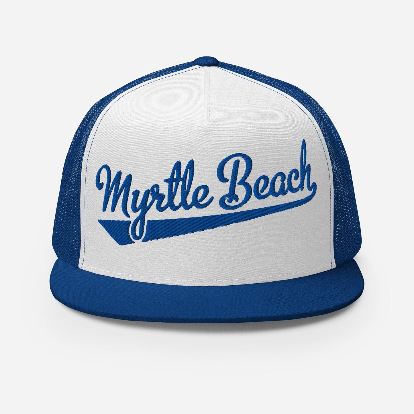 Myrtle Beach Snapback Trucker Hat - Five Panel Flat Bill Mesh Back Cap for Casual Outings