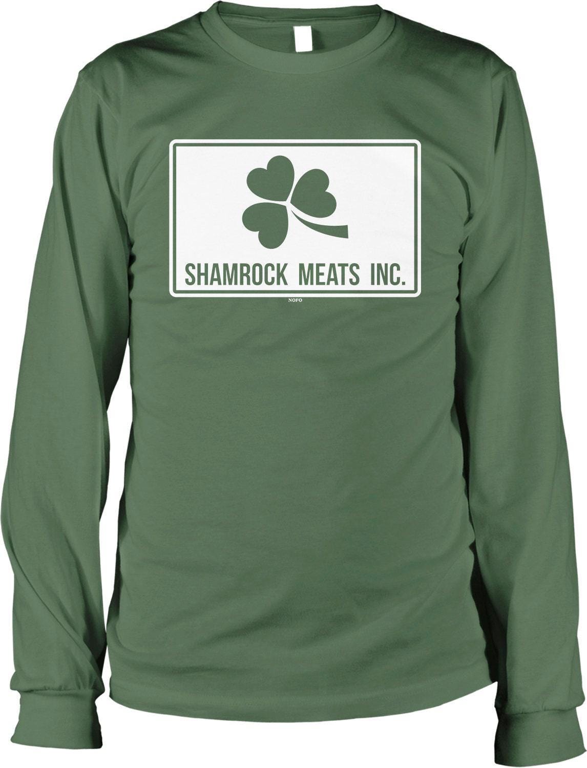Men's Long Sleeve Shirt -Shamrock Meats Inc Shirt With Taped Neck & Seamless Rib Collar