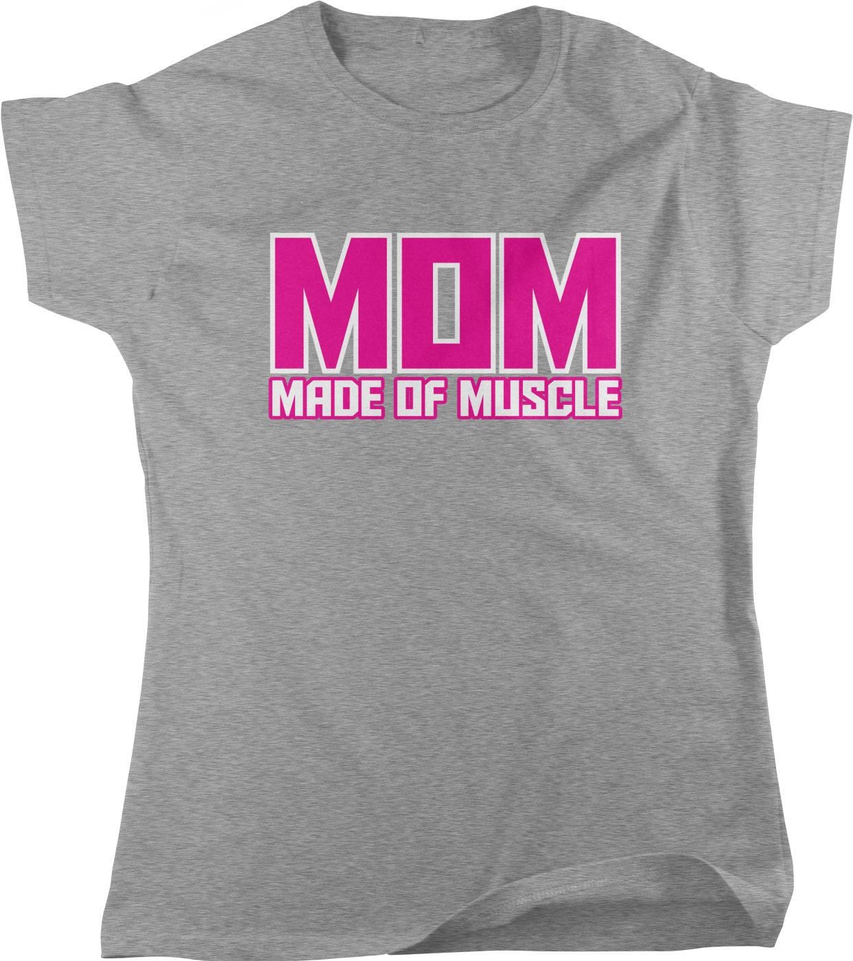 Super Mom Workout Shirt – Soft Cotton T-Shirt With Seamless Rib Knit Collar