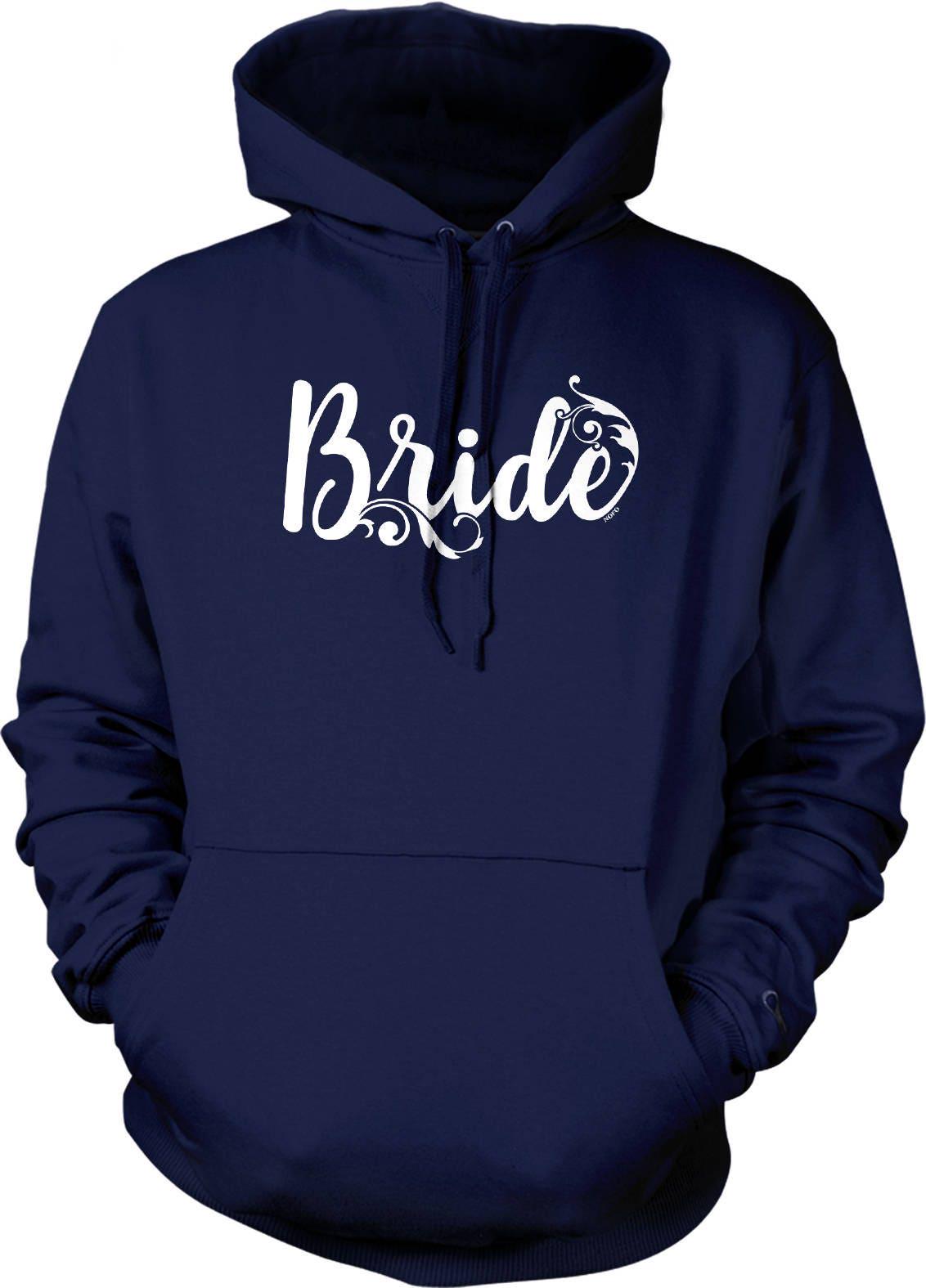 Bride Floral Hoodie - Cozy Wedding Top With Chic Floral Design & Pouch Pocket