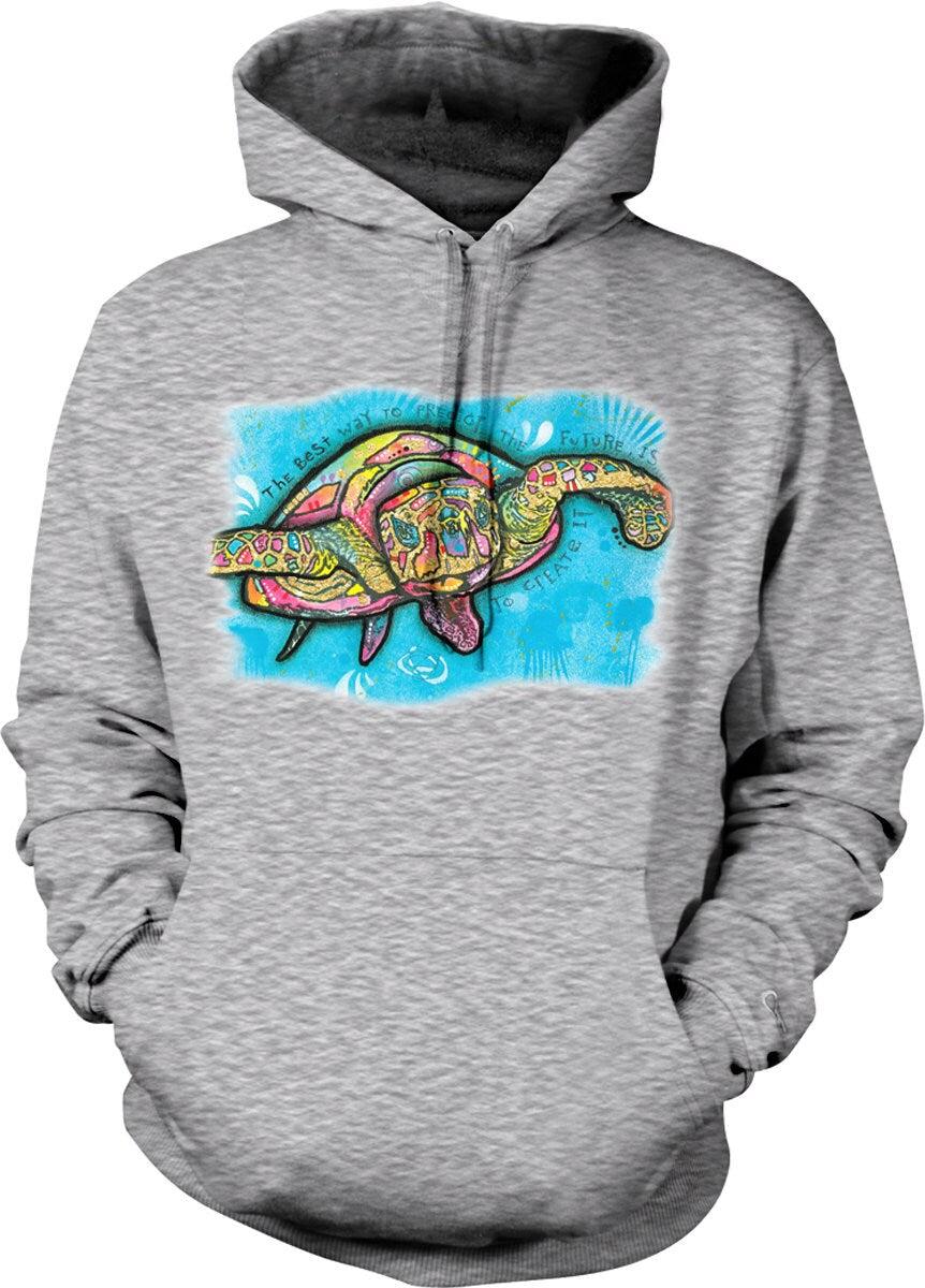 Sea Turtle Hoodie - Motivational Hoodie With Neon Sea Turtle Design & Soft Cotton Blend