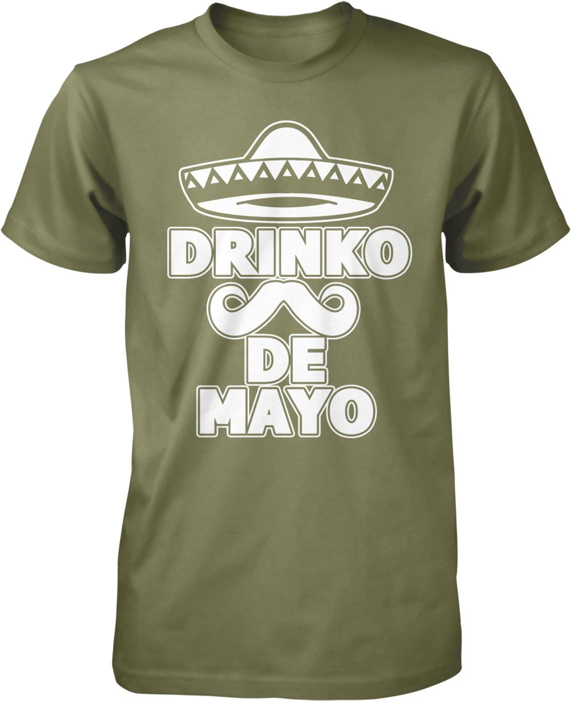 A green t-shirt with the text "DRINKO DE MAYO" printed on it.